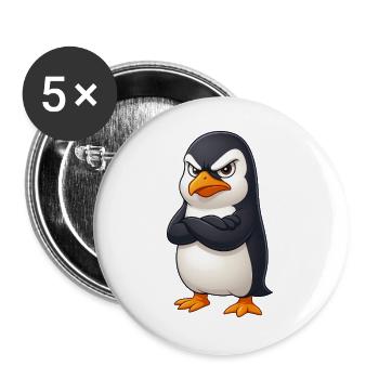 Süßer Pinguin Cartoon grumpy beleidigt lustig - Lot de 5 grands badges (56 mm) - blanc - Devant