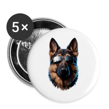 German Shepherd Dog Love German Shepherd Dog Dogs - Buttons large 2.2''/56 mm (5-pack) - white - Front