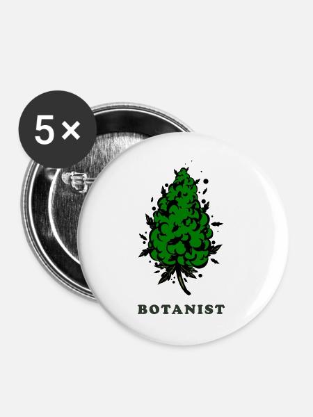Botaniker. Bud Silhouette - Buttons groß 56 mm (5er Pack) - Weiß