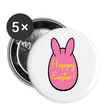 Happy Easter Bunny - Buttons large 2.2''/56 mm (5-pack) - white - Front