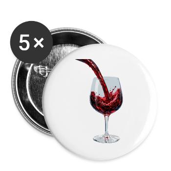 Red Wine Stream in Glass - Buttons large 2.2''/56 mm (5-pack) - white - Front