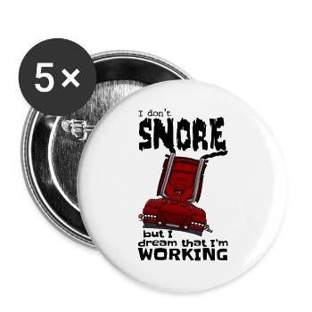 1477_I_dont_Snore-S_TRUCK - Buttons large 2.2''/56 mm (5-pack) - white - Front