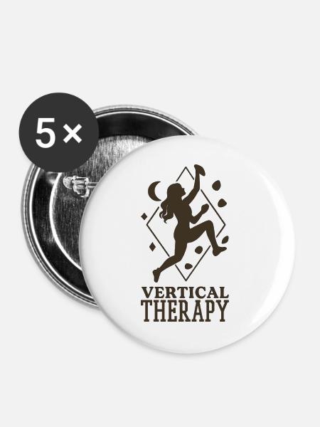 Vertical Therapy: Bouldern & Klettern Boho Design - Buttons groß 56 mm (5er Pack) - Weiß