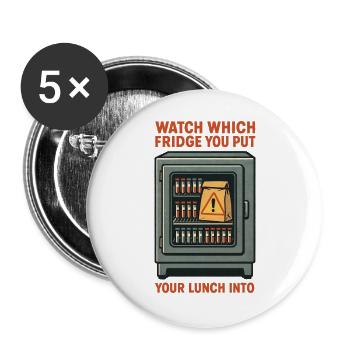 Fake Lab Refrigerator | Microbiology Humor - Buttons large 2.2''/56 mm (5-pack) - white - Front