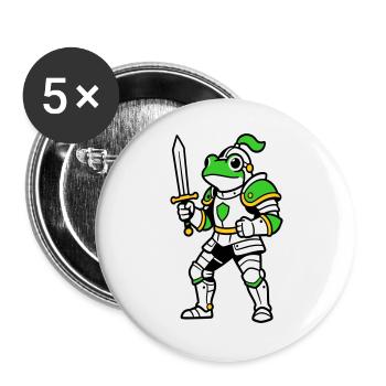 Frog Knight - Buttons large 2.2''/56 mm (5-pack) - white - Front