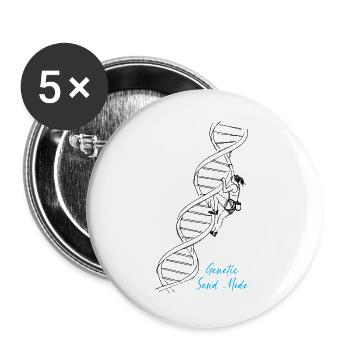 Climbing in DNA Genetics Biology Studies - Buttons large 2.2''/56 mm (5-pack) - white - Front