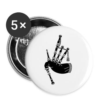 bagpipes - Buttons large 2.2''/56 mm (5-pack) - white - Front