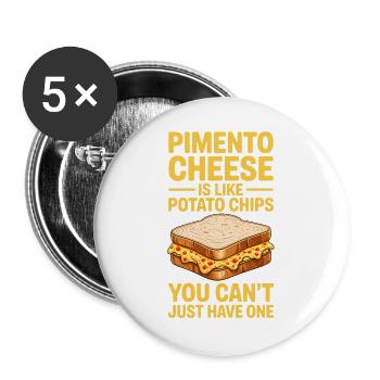 Pimento Cheese Sandwiches Gifts - Buttons large 2.2''/56 mm (5-pack) - white - Front