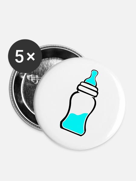 Babyflasche - Buttons groß 56 mm (5er Pack) - Weiß