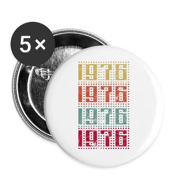 Millésime 1976 - Lot de 5 grands badges (56 mm) - blanc - Devant
