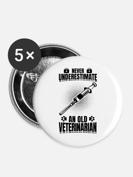 Tierarzt Opa - Buttons groß 56 mm (5er Pack) - Weiß