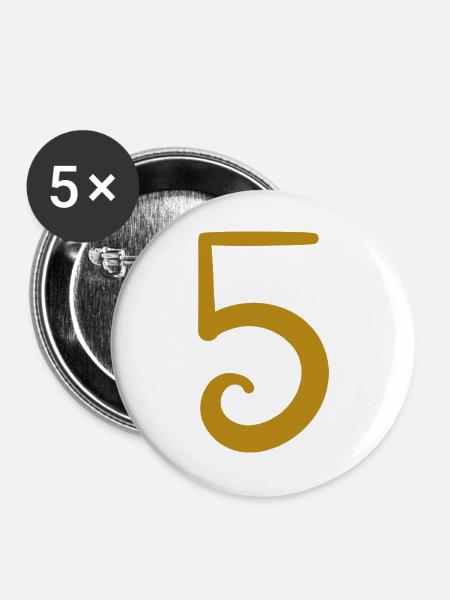 5 - Buttons groß 56 mm (5er Pack) - Weiß
