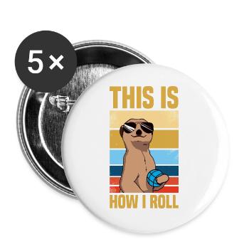 This is how i roll Petanque Boule Boule Player - Buttons large 2.2''/56 mm (5-pack) - white - Front