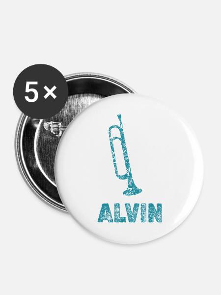 Alvin - Buttons groß 56 mm (5er Pack) - Weiß