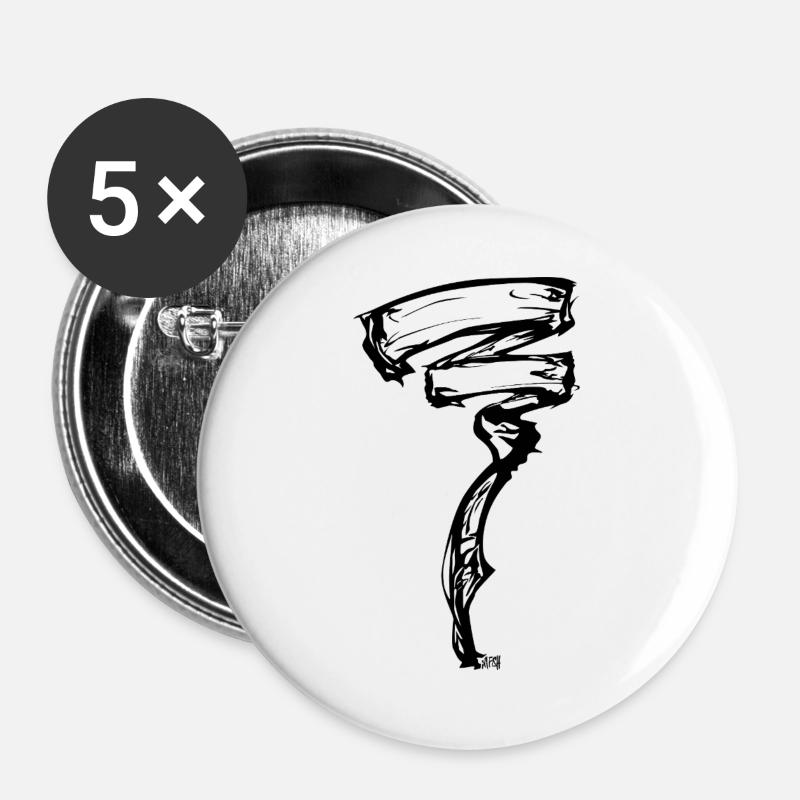 Energetic wind - Buttons large 2.2''/56 mm (5-pack) - white