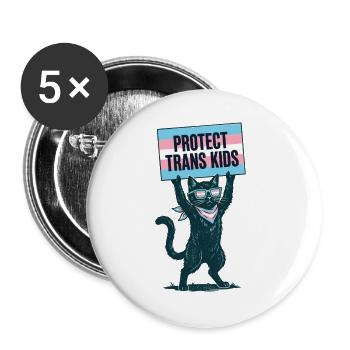 LGBTQ Pride Month - Protect Trans Kids - Buttons large 2.2''/56 mm (5-pack) - white - Front