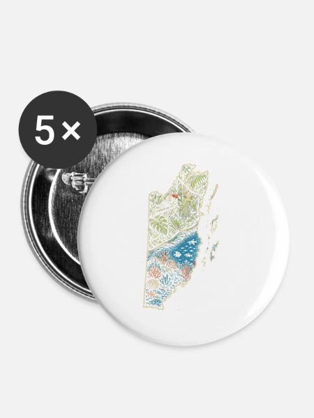 Belize Belizische Wurzel - Buttons groß 56 mm (5er Pack) - Weiß