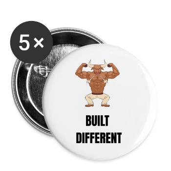 Built different  - Buttons groß 56 mm (5er Pack) - Weiß - Vorne