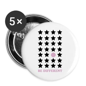 Sois différent – Pastel Point Sois différent - Lot de 5 grands badges (56 mm) - blanc - Devant