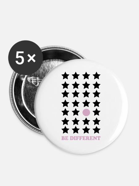 Sei Anders – Pastellpunkt Be Different - Buttons groß 56 mm (5er Pack) - Weiß