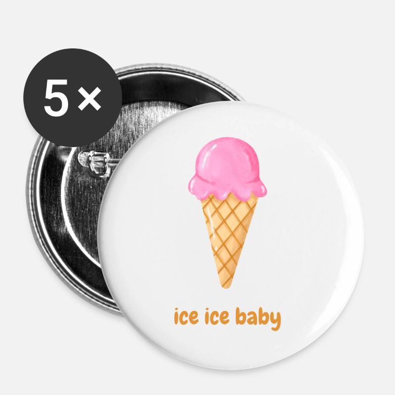 Eis eis baby - Buttons large 2.2''/56 mm (5-pack) - white