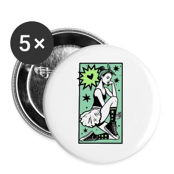 Danseuse #1 - Lot de 5 grands badges (56 mm) - blanc - Devant
