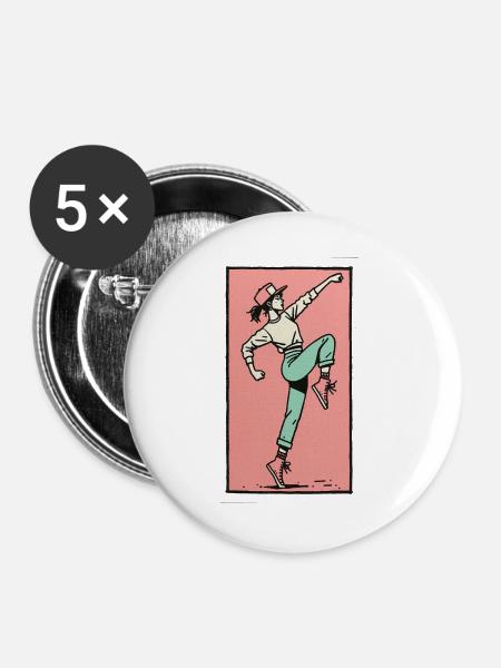 Female dancer #13 - Buttons large 2.2''/56 mm (5-pack) - white