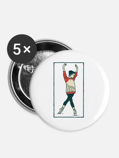 Female dancer #18 - Buttons groß 56 mm (5er Pack) - Weiß