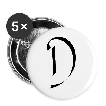 Letter D - Buttons large 2.2''/56 mm (5-pack) - white - Front