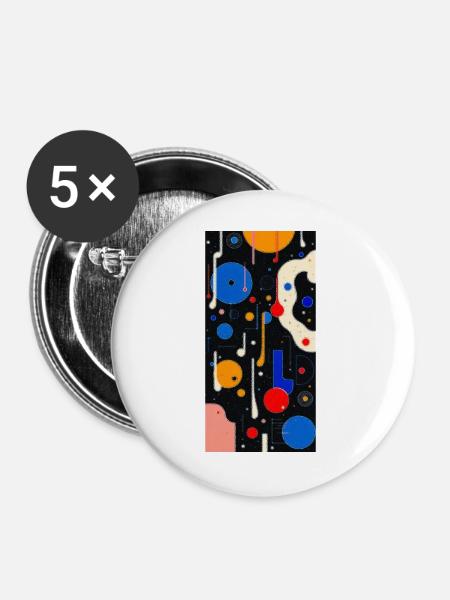 Lebendiges, abstraktes, geometrisches Design - Buttons groß 56 mm (5er Pack) - Weiß