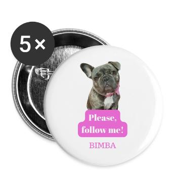 Puppy Social Follow Me - Buttons large 2.2''/56 mm (5-pack) - white - Front