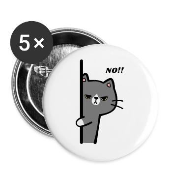 Un chat sinistre au bord - Lot de 5 grands badges (56 mm) - blanc - Devant
