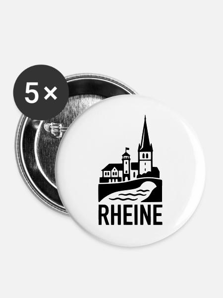 Rheine Silhouette - Buttons groß 56 mm (5er Pack) - Weiß