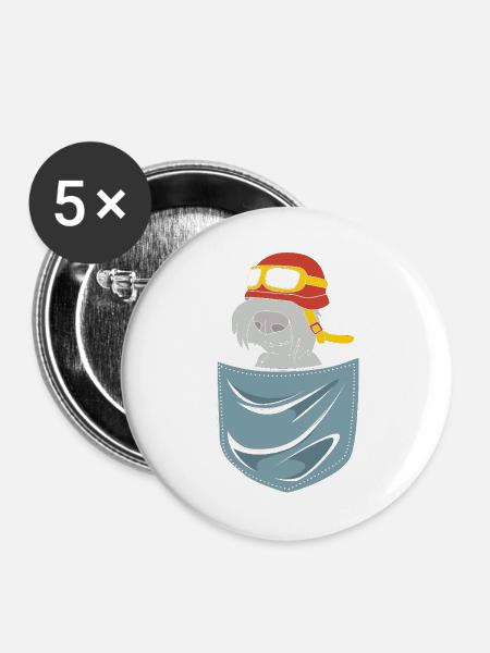 Scottish Terrier - Buttons groß 56 mm (5er Pack) - Weiß