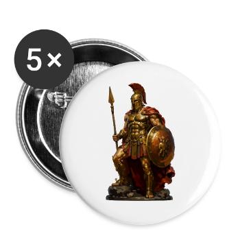 Römischer Gladiator - Buttons groß 56 mm (5er Pack) - Weiß - Vorne