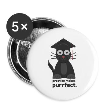 purrfect. drôlig. - Buttons groß 56 mm (5er Pack) - Weiß - Vorne