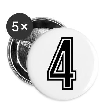 4 Number symbol - Buttons large 2.2''/56 mm (5-pack) - white - Front