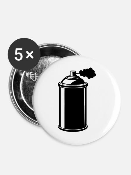 Sprühdose - Buttons groß 56 mm (5er Pack) - Weiß