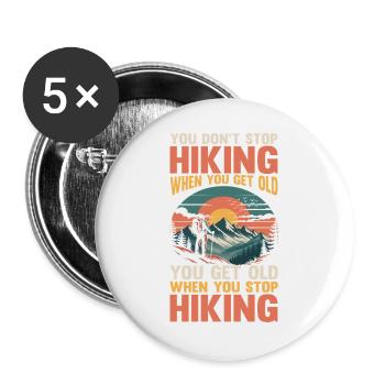 Hiking Mountain Trail Backpacking Outdoors Poaching - Buttons large 2.2''/56 mm (5-pack) - white - Front