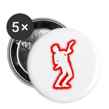Guitariste Hommes, Enfants, Garçons, Guitare - Lot de 5 grands badges (56 mm) - blanc - Devant