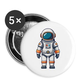 Astronaute - Lot de 5 grands badges (56 mm) - blanc - Devant