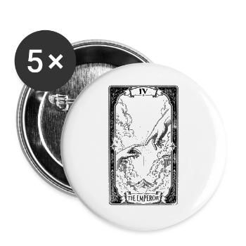 The Emperor – The Creation of Adam Tarot Card - Buttons large 2.2''/56 mm (5-pack) - white - Front