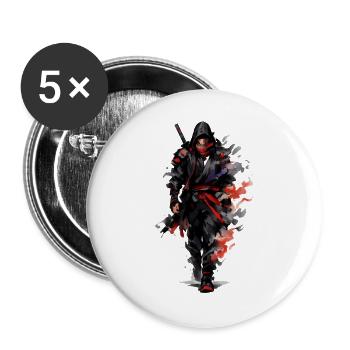 Dark Shadow Warrior Watercolor Painting - Buttons large 2.2''/56 mm (5-pack) - white - Front