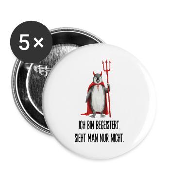  Ich Bin Begeistert Sieht Man Nur Nicht Pinguin - Buttons groß 56 mm (5er Pack) - Weiß - Vorne
