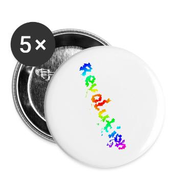 REVOLUTION (Regenbogen) - Buttons groß 56 mm (5er Pack) - Weiß - Vorne