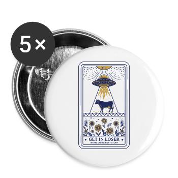 Lustiges Meme, Verlierer, wir machen Po-Sachen - Buttons groß 56 mm (5er Pack) - Weiß - Vorne