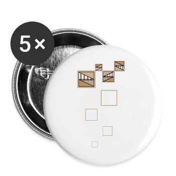 Golden Shapes - Buttons groß 56 mm (5er Pack) - Weiß - Vorne