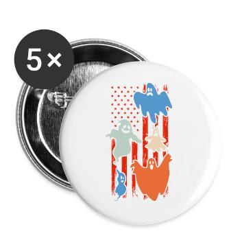 Halloween Ghost Halloween US Flag Halloween Ghost - Buttons groß 56 mm (5er Pack) - Weiß - Vorne
