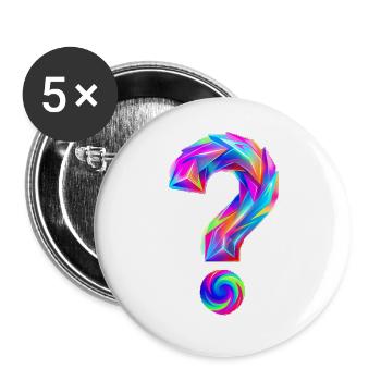 Fragezeichen - Buttons groß 56 mm (5er Pack) - Weiß - Vorne