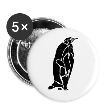 Black Graphic Penguin – Geometrisches Porträt - Buttons groß 56 mm (5er Pack) - Weiß - Vorne